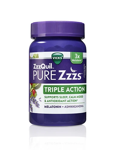 ZzzQuil PURE Zzzs Triple Action Melatonin Gummies 